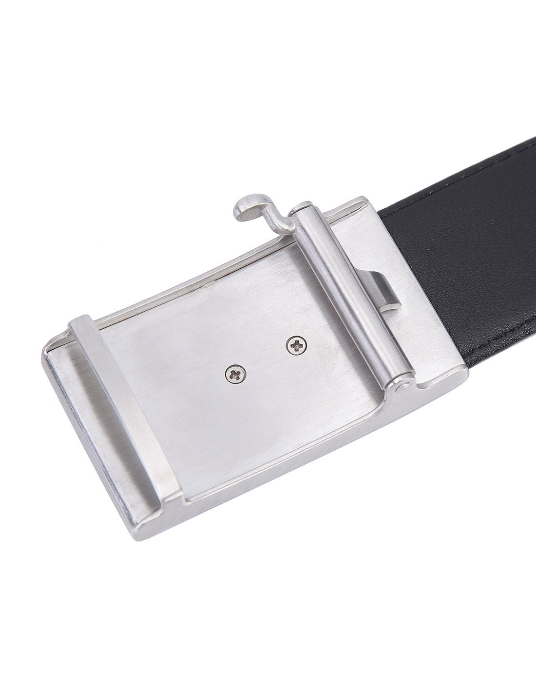 黑色海豹皮 头层牛皮男士时尚板扣皮带