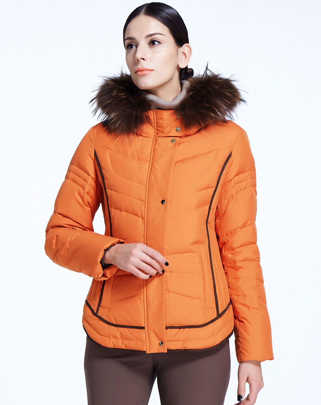 卡蒙迪camondei&福柯斯focals女装女桔色带帽羽绒服cyn8d557*62_唯品