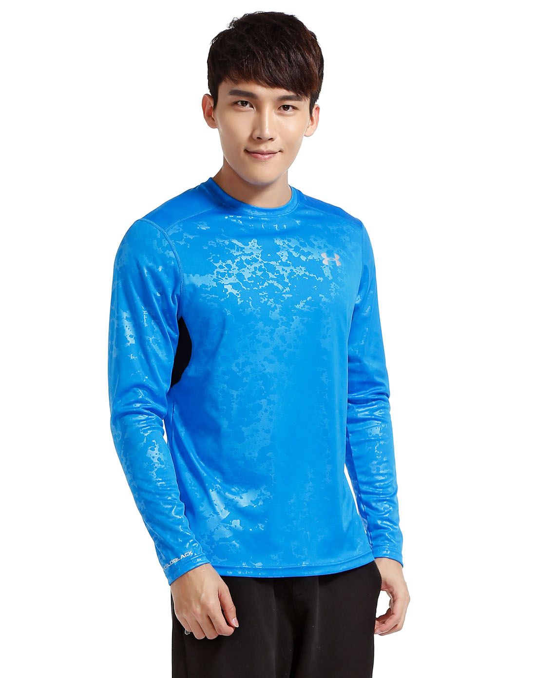 质感透气 男款喷流蓝色长袖t恤