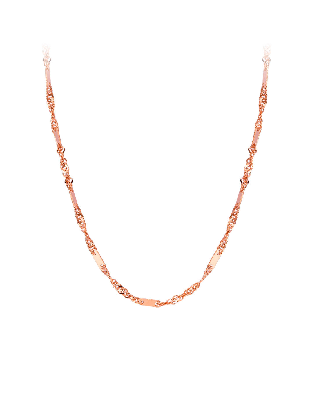 chow tai fook 玫瑰k金项链
