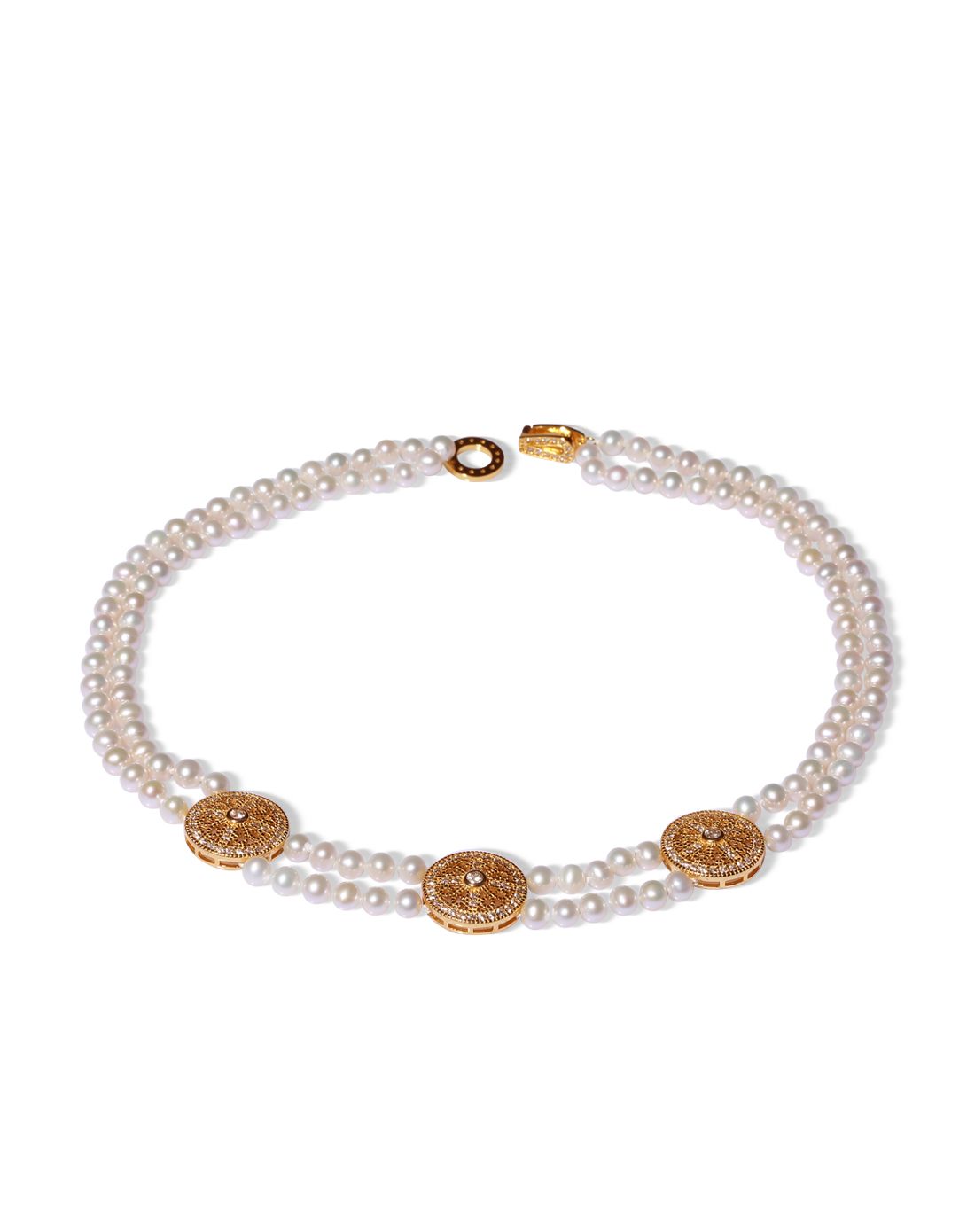 天地润珍珠镀s925银柔情似水花式链天然珍珠吊坠无暇4.5-5mm(配证书)h