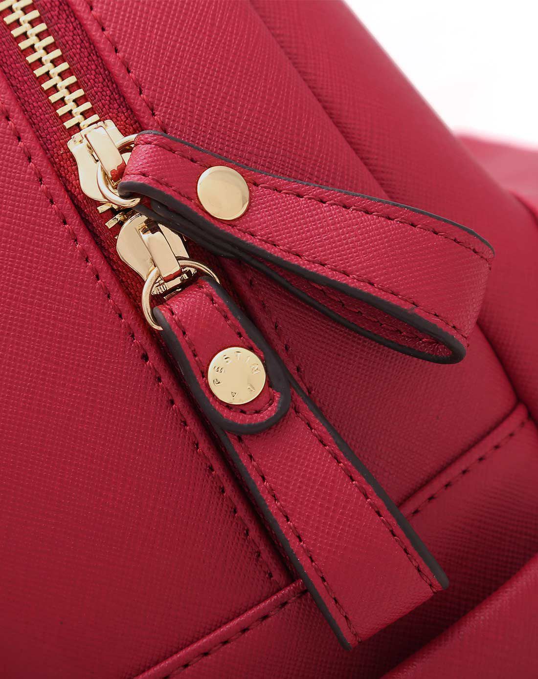 牛皮学院风时尚双肩包波尔多红