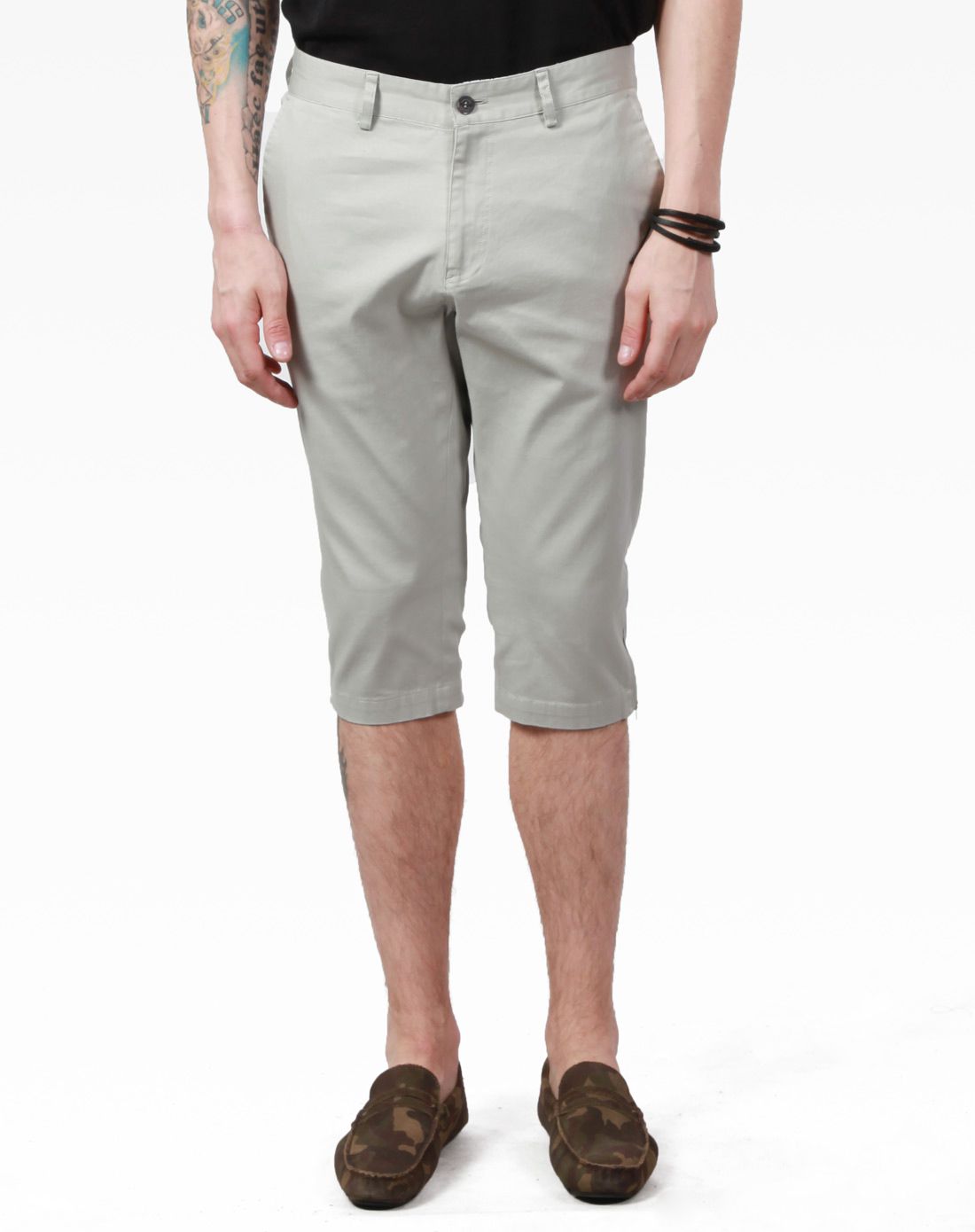 gather jewels男装移动专场休闲浅灰色五分裤31293028403_唯品会