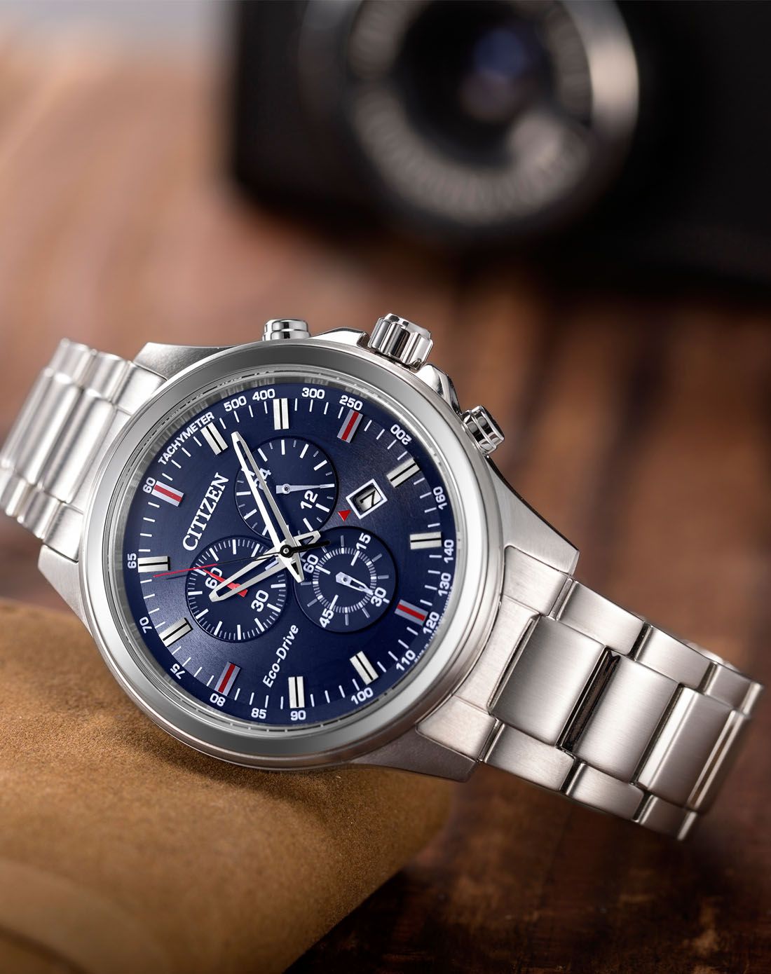 西铁城 【专柜同款】光动能三眼男表at2310-57l