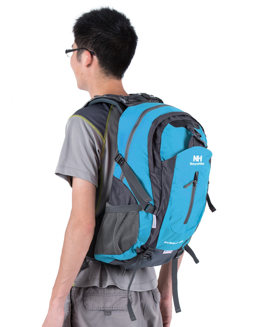 悬浮式气流交换 中性40l蓝色背包 减负透气