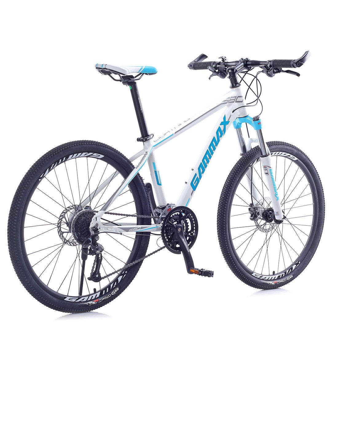 杰玛仕gammax户外自行车专场直发货白色无焊痕26寸油碟山地车闪电580