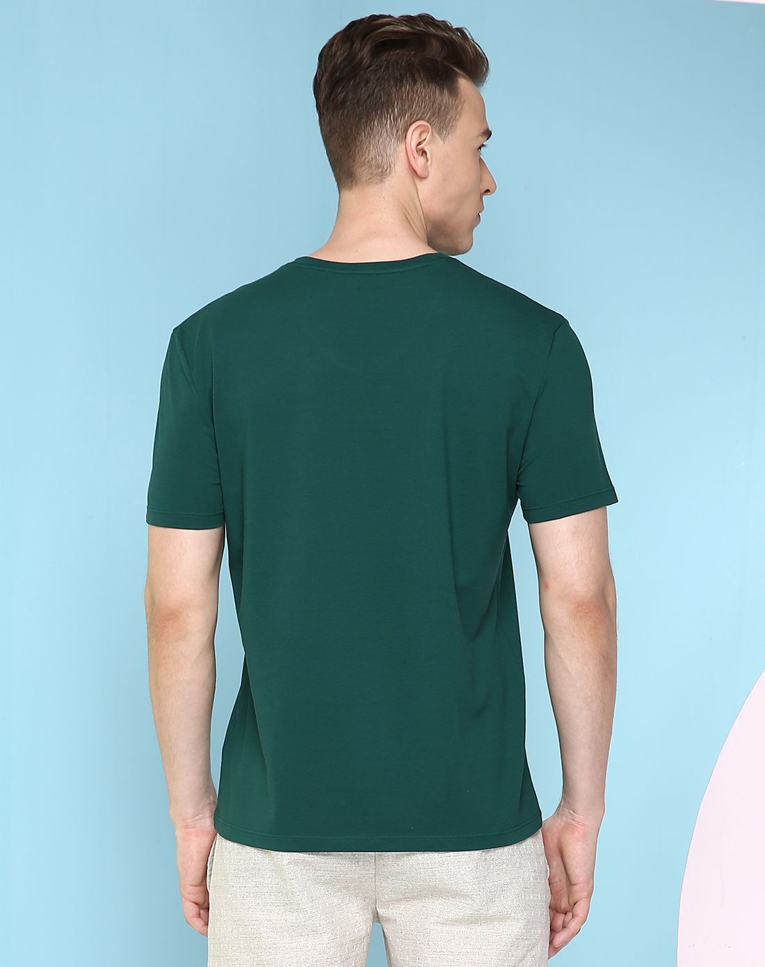 森林绿美国珠地棉透气抗皱外穿t恤