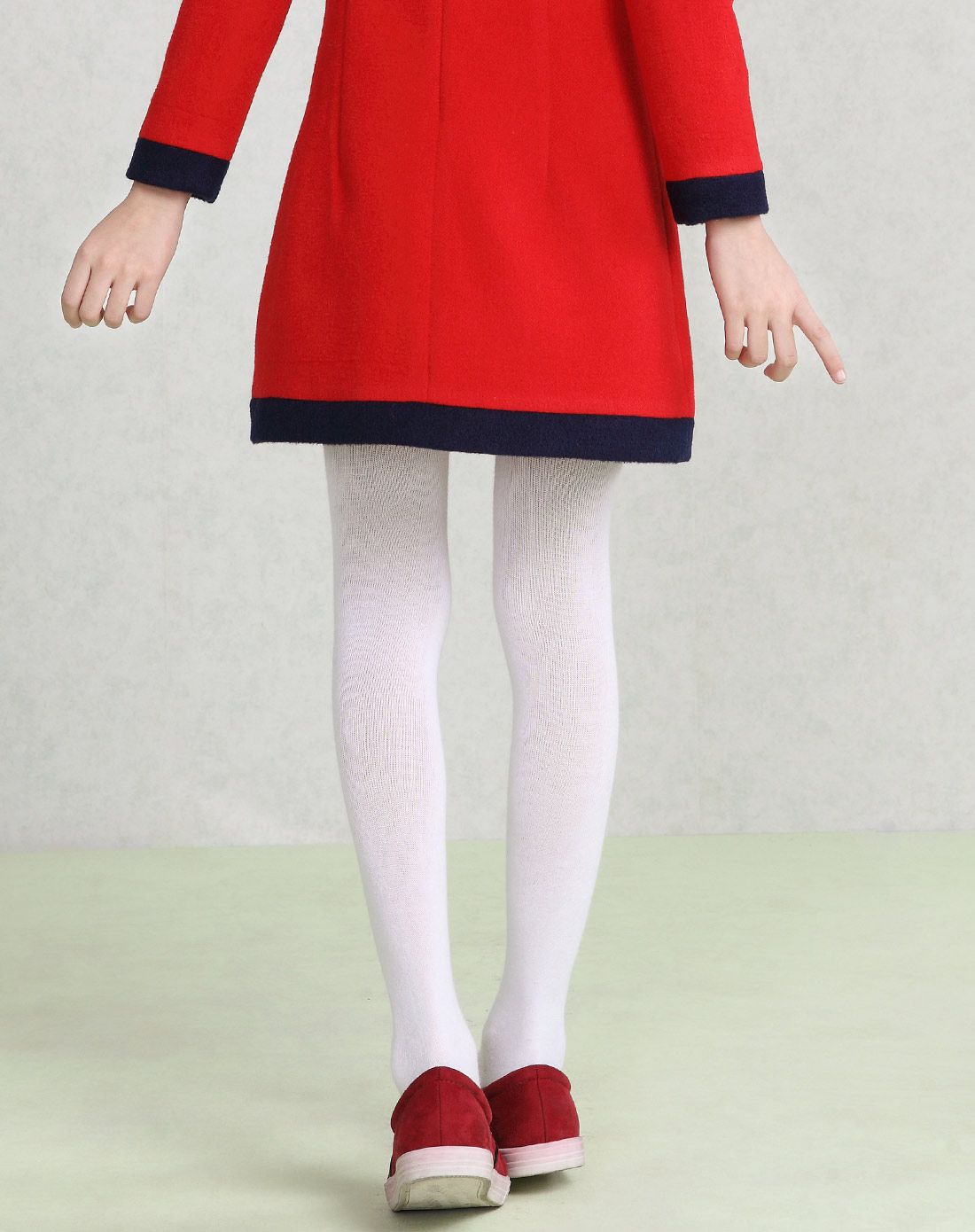 女童白色连体裤袜