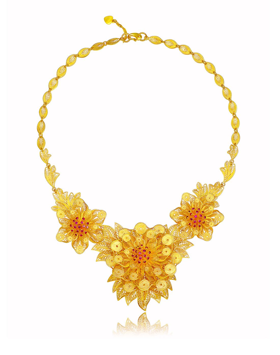 萃华cui hua珠宝专场足金花丝工艺婚礼金 心有灵犀 系列 209.