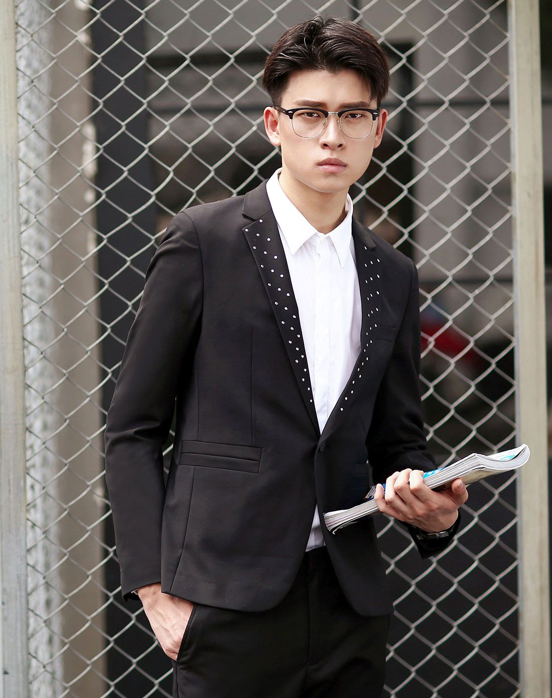 男装黑色时尚便西