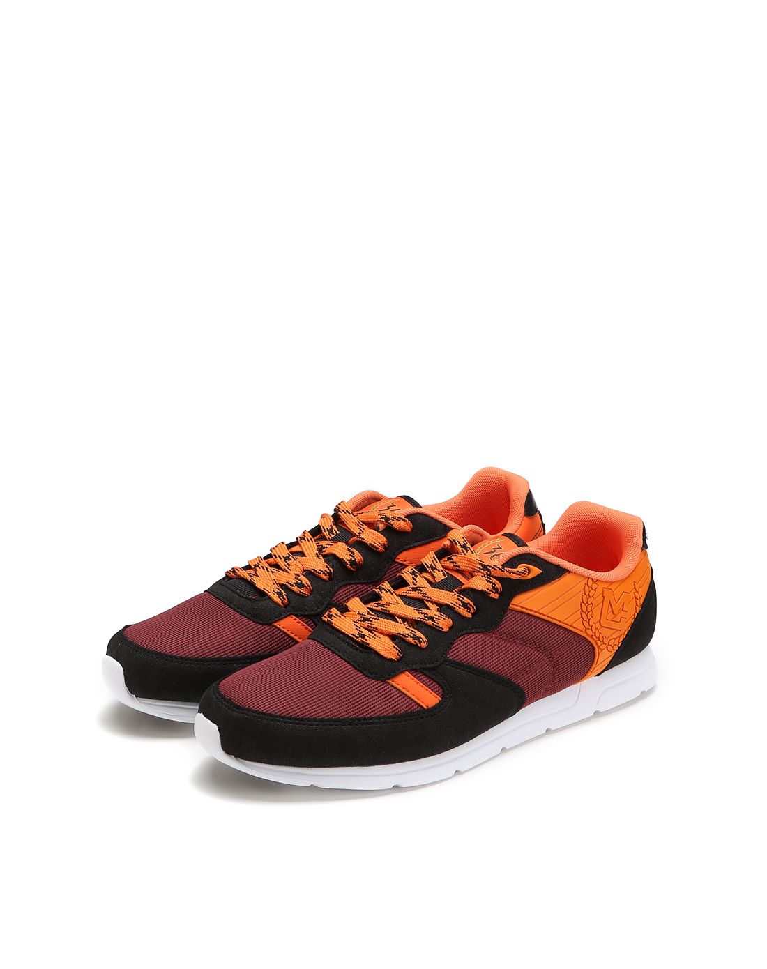 361°男女混合专场 活力拼色 男款黑配橙色休闲鞋 生活系列