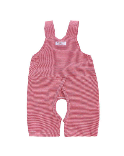 儿童夏季中性红色横条开档背带裤