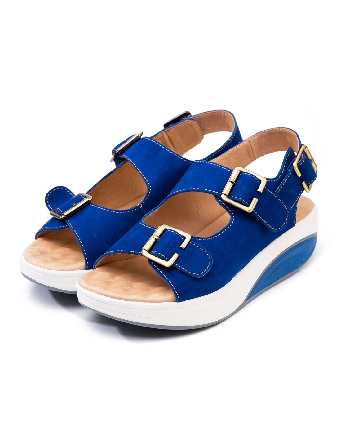 bata蓝色牛磨砂女凉鞋