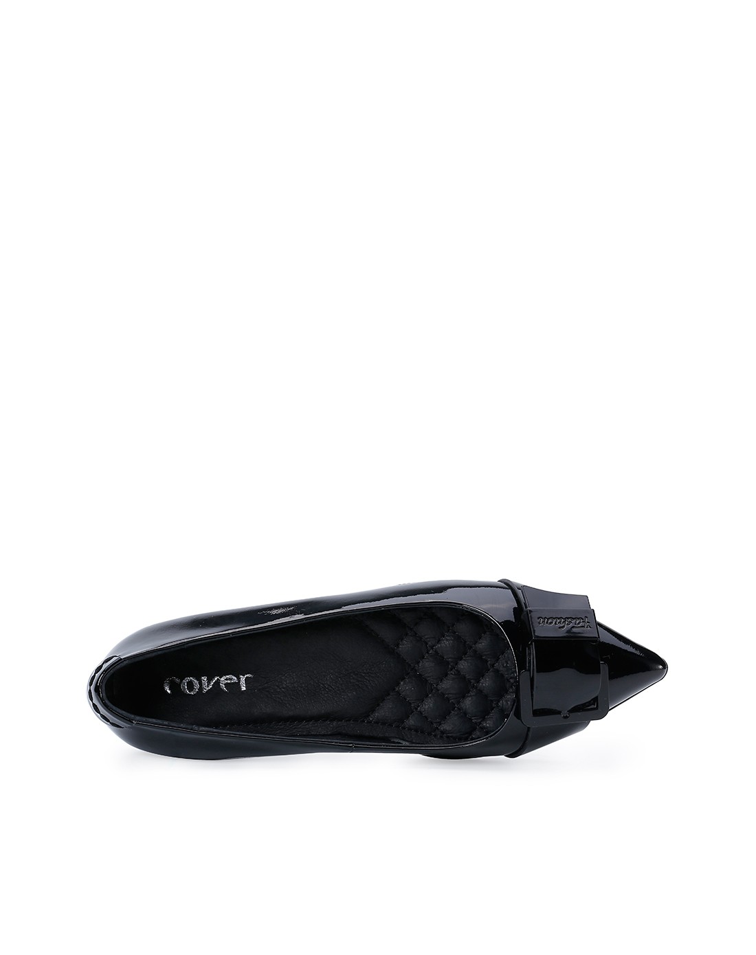 卡文16年黑色牛漆皮革浅口单鞋