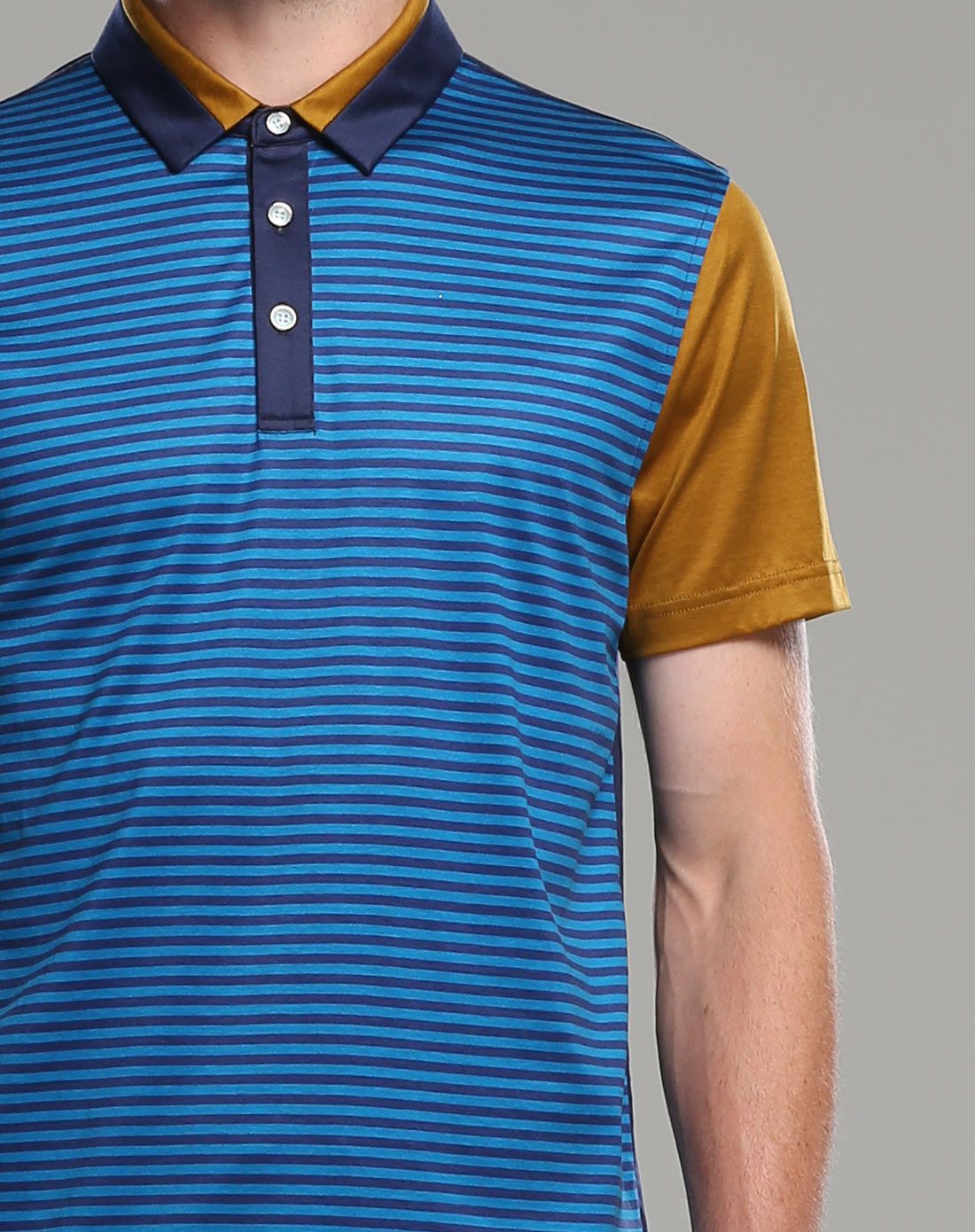 丝滑蓝色舒适纯丝光棉t恤