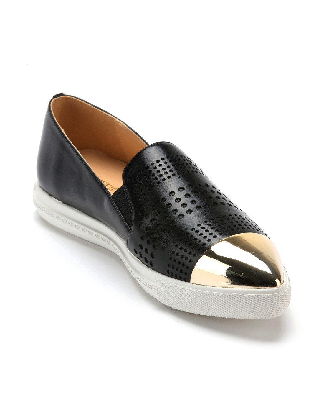 黑色pu人造革休闲乐福鞋