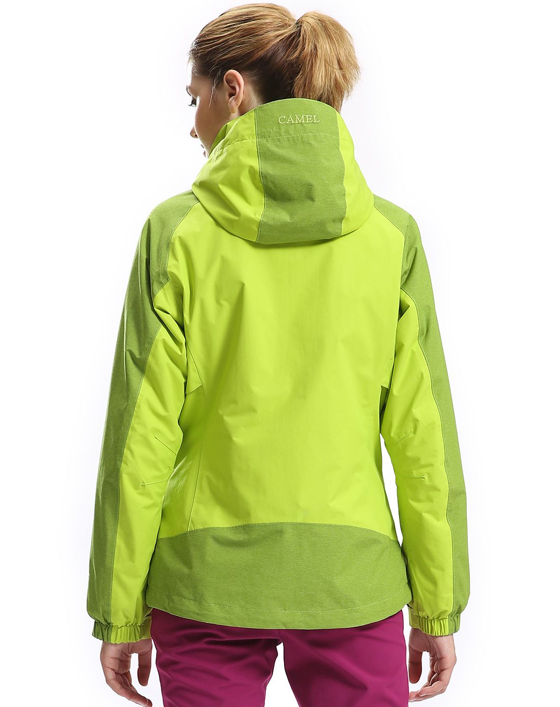 可拆卸式保暖防风 女款果绿/草绿冲锋衣