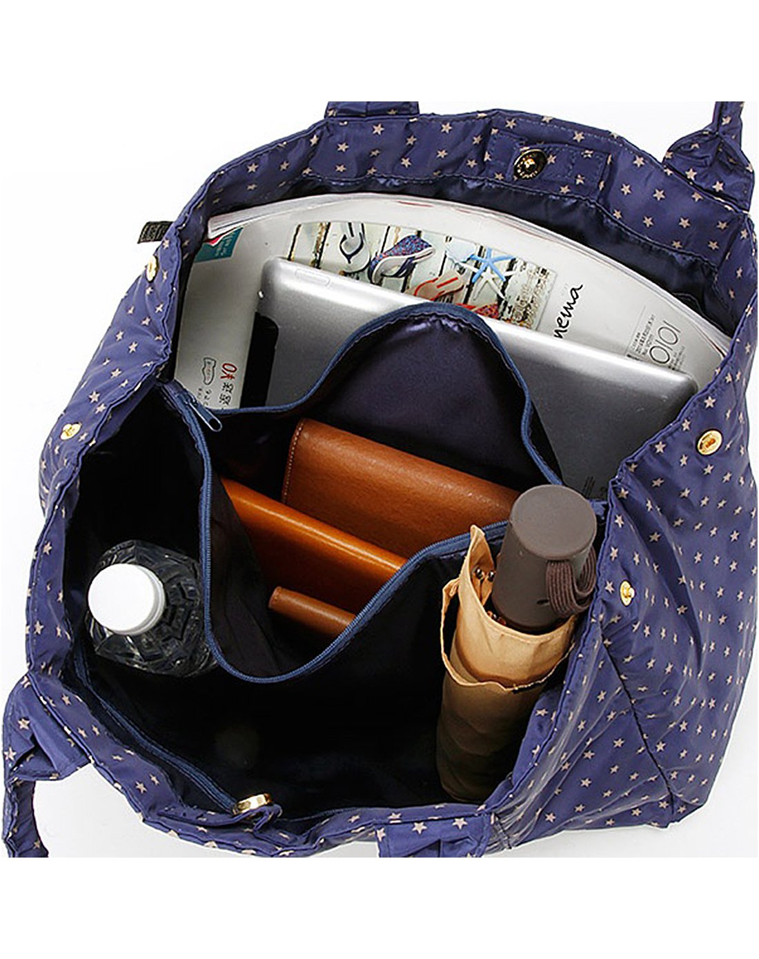 日本rootote 轻奢系太空包 单肩手提2用(星空蓝)