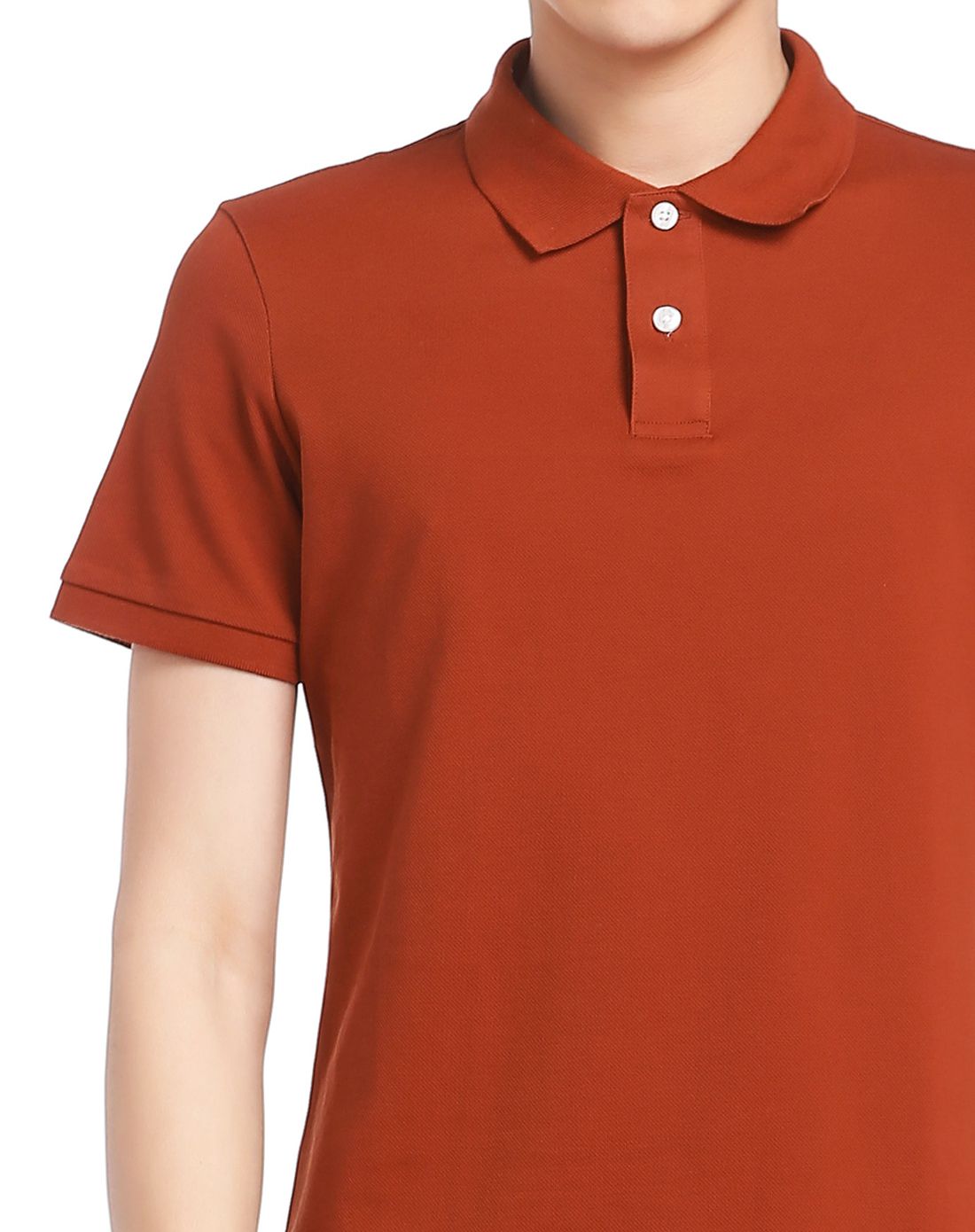 美特斯邦威metersbonwe棕红色简洁百搭翻领短袖t恤21242971_唯品会