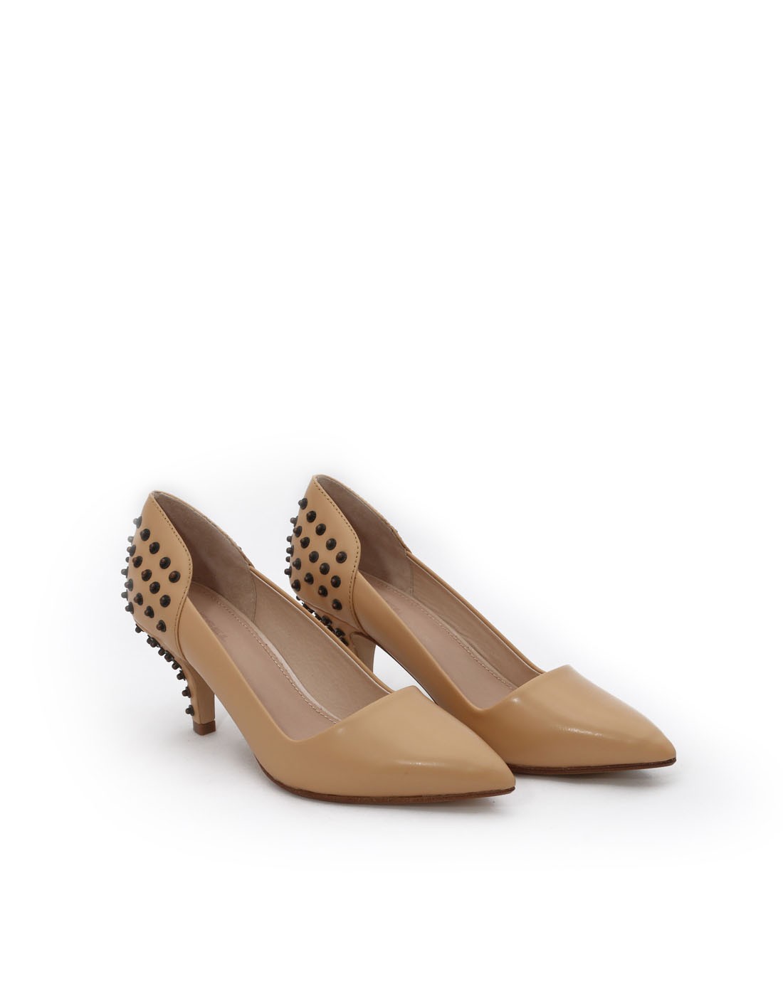 女装锅钉真皮高跟鞋女装鞋