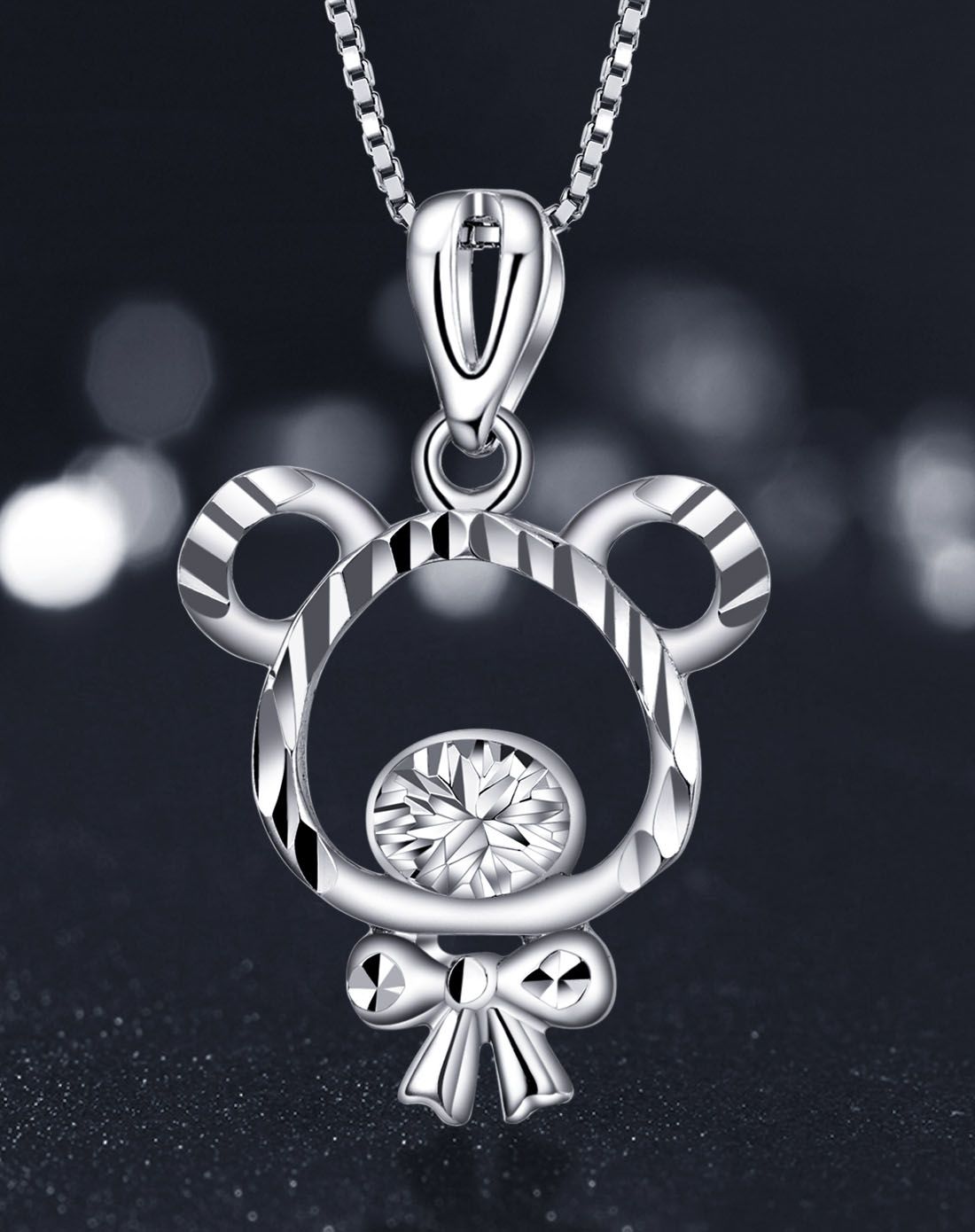 铂金pt950可爱精致小熊吊坠(不含项链)