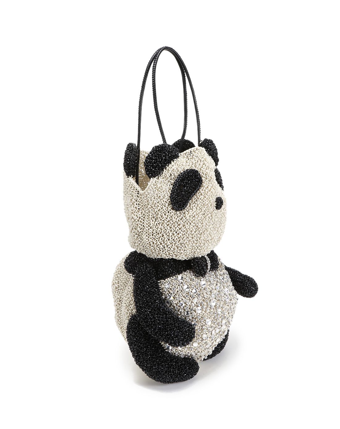 panda系列 女款超大号熊猫造型经典编织手提包