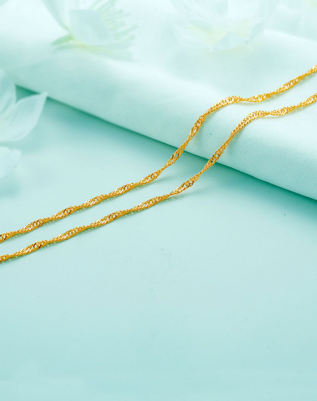 水波纹高工艺黄金项链(约3.47克)