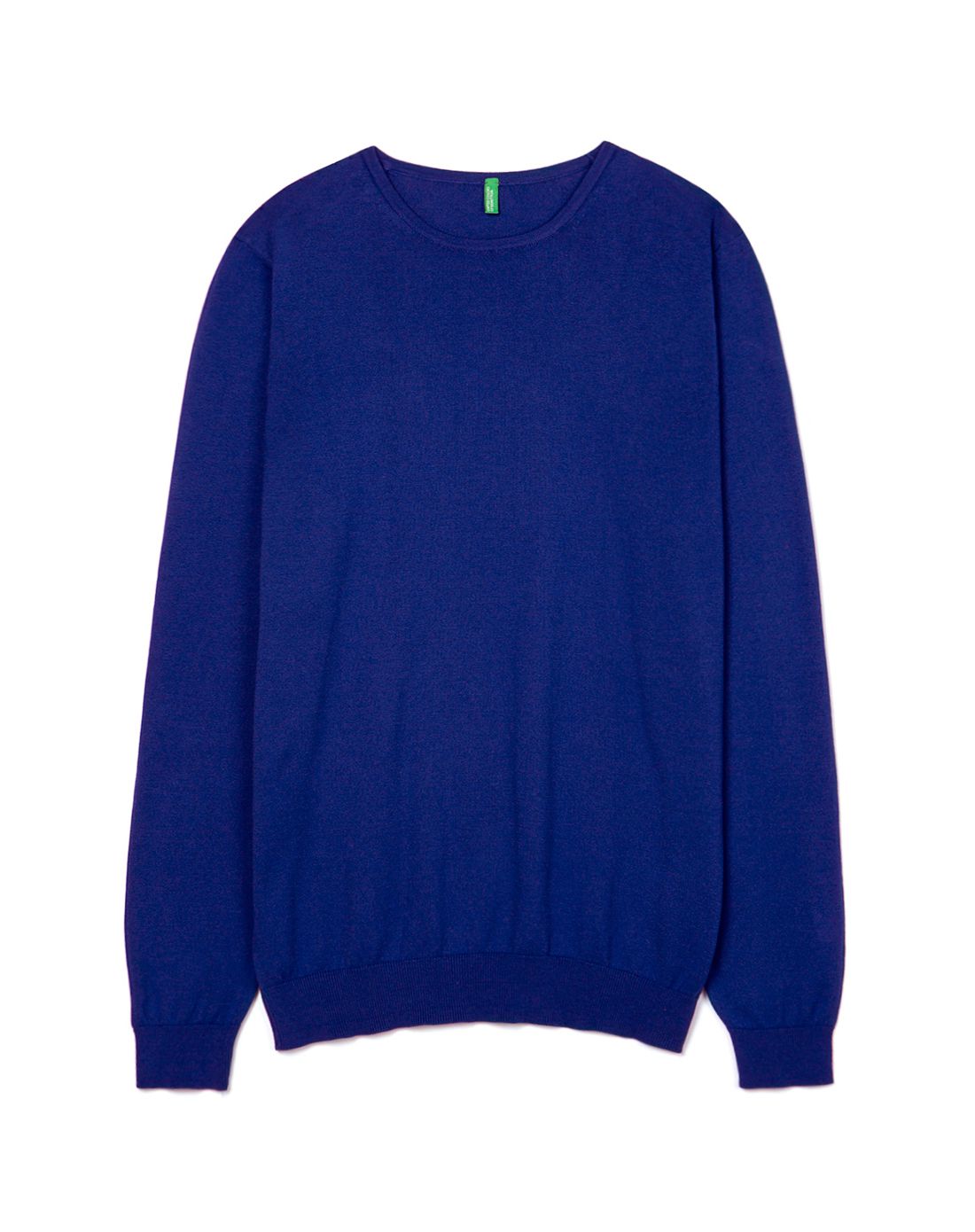 benetton男款深蓝色休闲舒适圆领长袖上衣