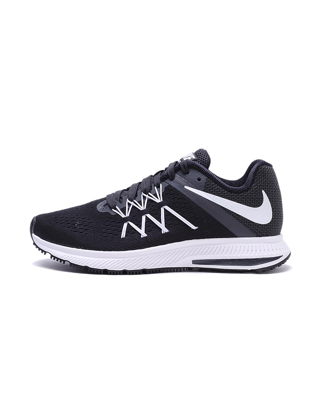 耐克nike zoom winflo 3 女款黑配白色运动鞋