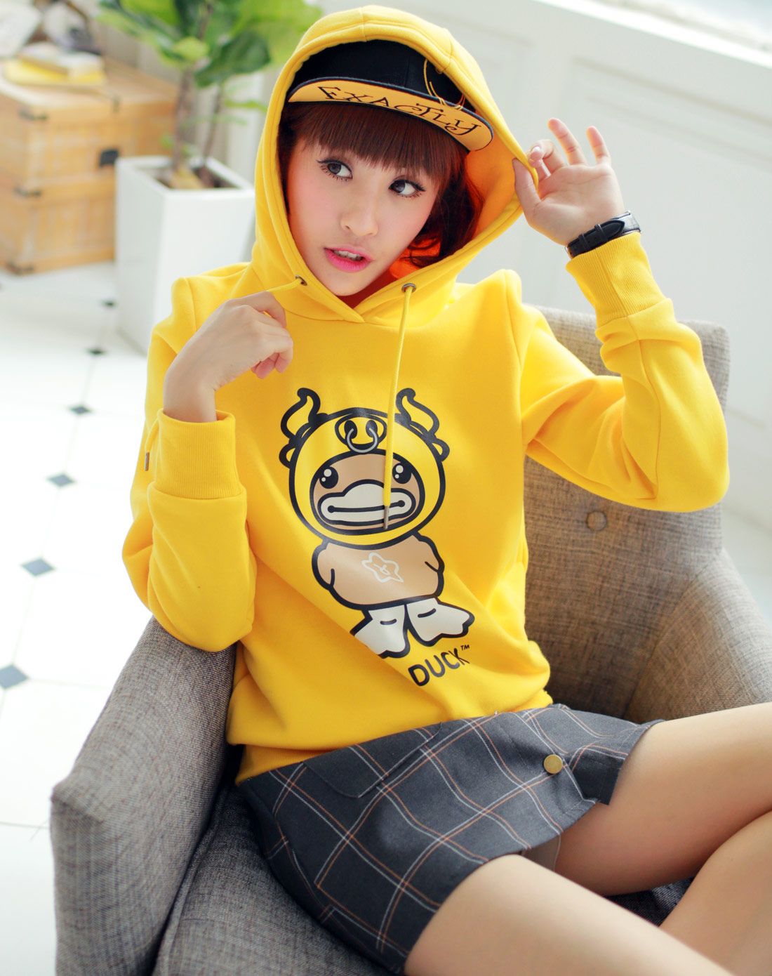 金牛座 女款黄色时尚潮流卫衣 舒适加绒