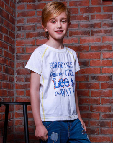 lee高端时尚男童白色印图logo短袖t恤2rs40028800_唯品会