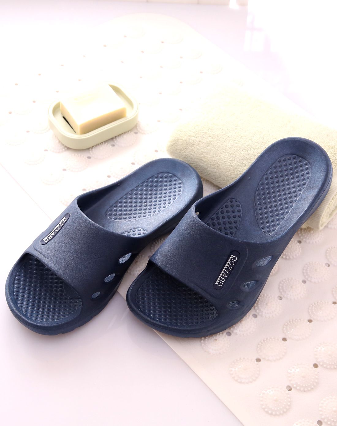 集适家cozyard家居用品专场男士夏季轻便弓形底藏蓝色居家凉拖lt0001