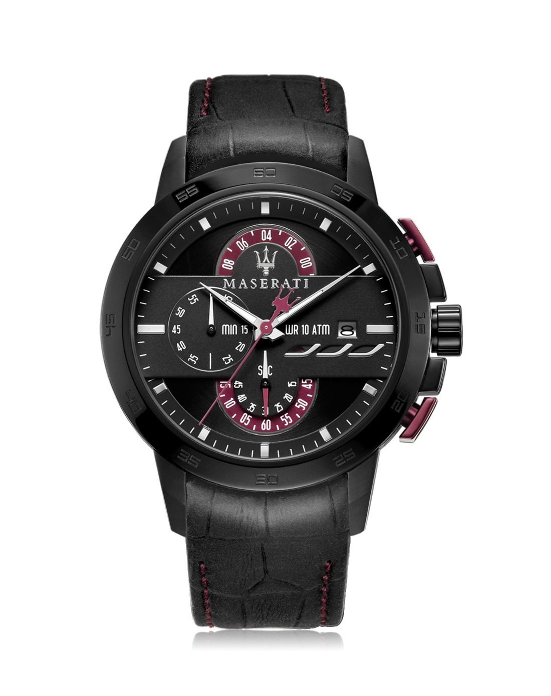 > maserati time 玛莎拉蒂神秘黑个性时尚男士计时石英表r8871619003