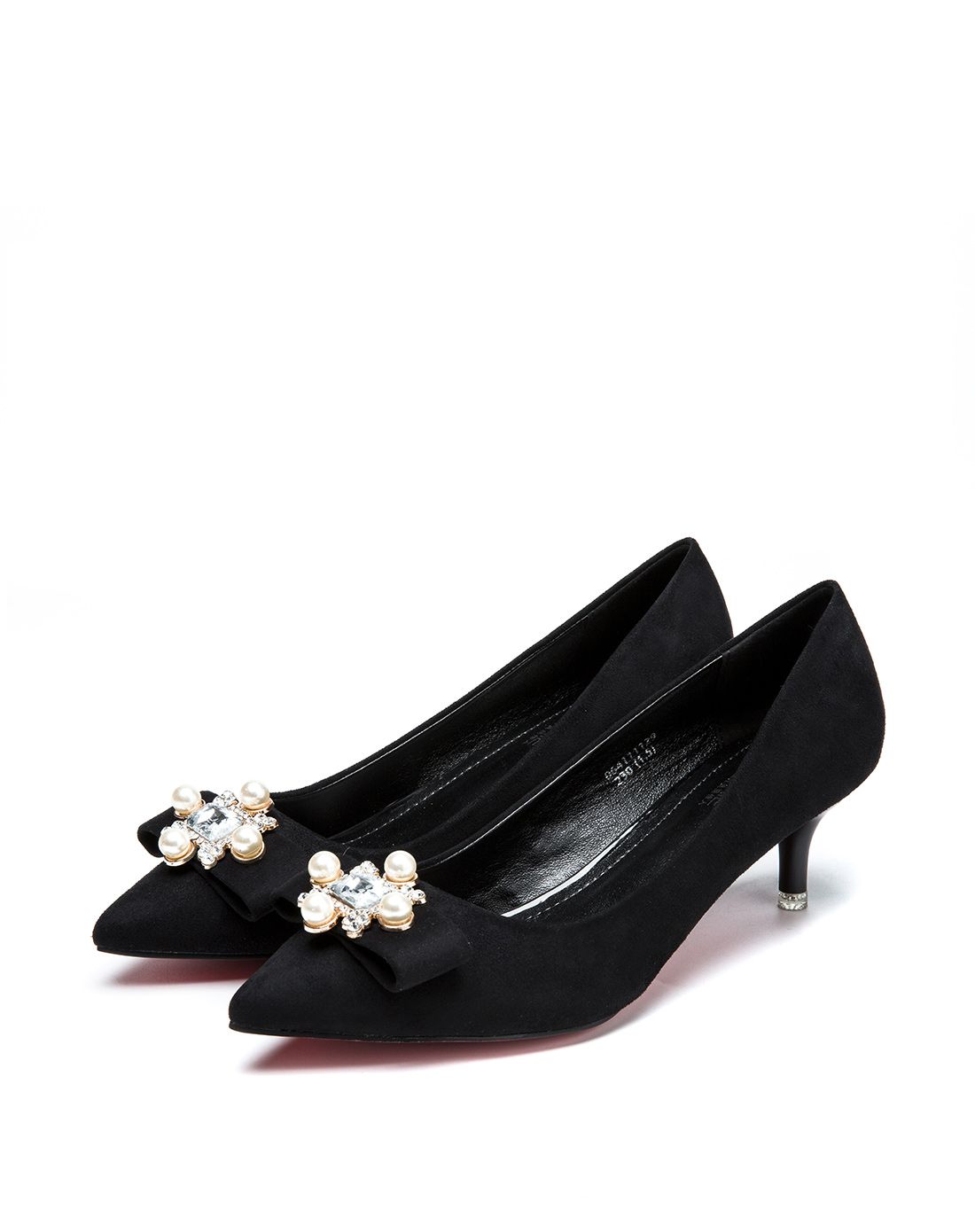 时尚范-美丽佳人女鞋特惠专场美丽佳人春季新款百搭水钻珍珠中跟女单