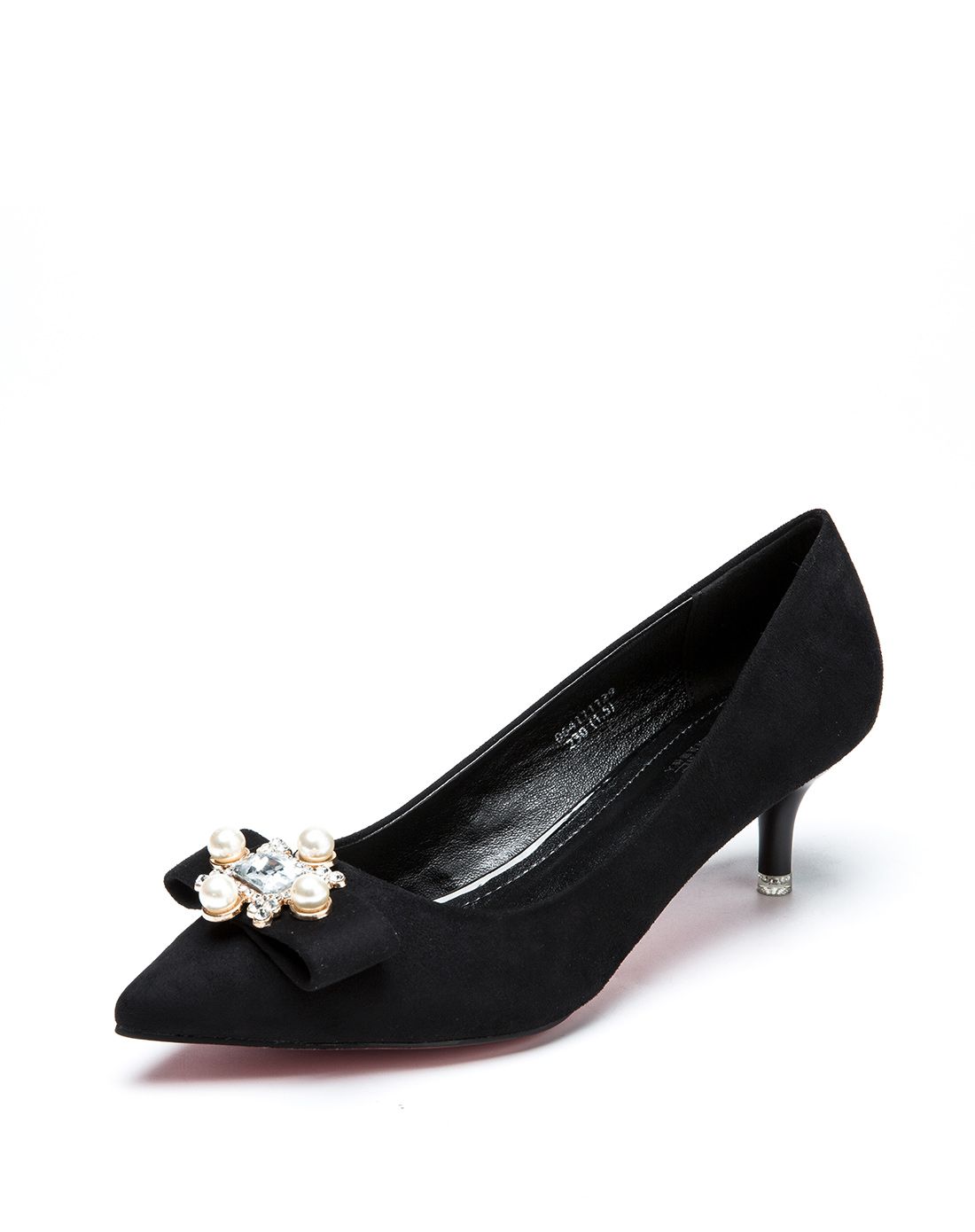 时尚范-美丽佳人女鞋特惠专场美丽佳人春季新款百搭水钻珍珠中跟女单