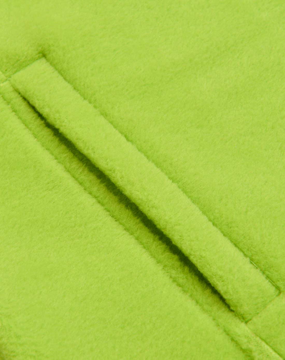 男女童酸橙绿梭织拼接抓绒拉链开衫外套