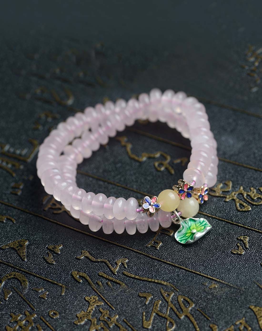 芙蓉石粉晶多圈手链