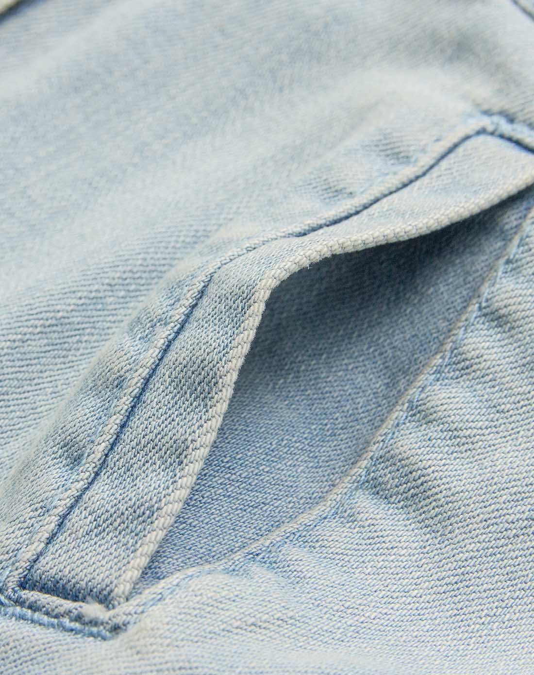 lavi女童浅牛仔蓝牛仔单外套