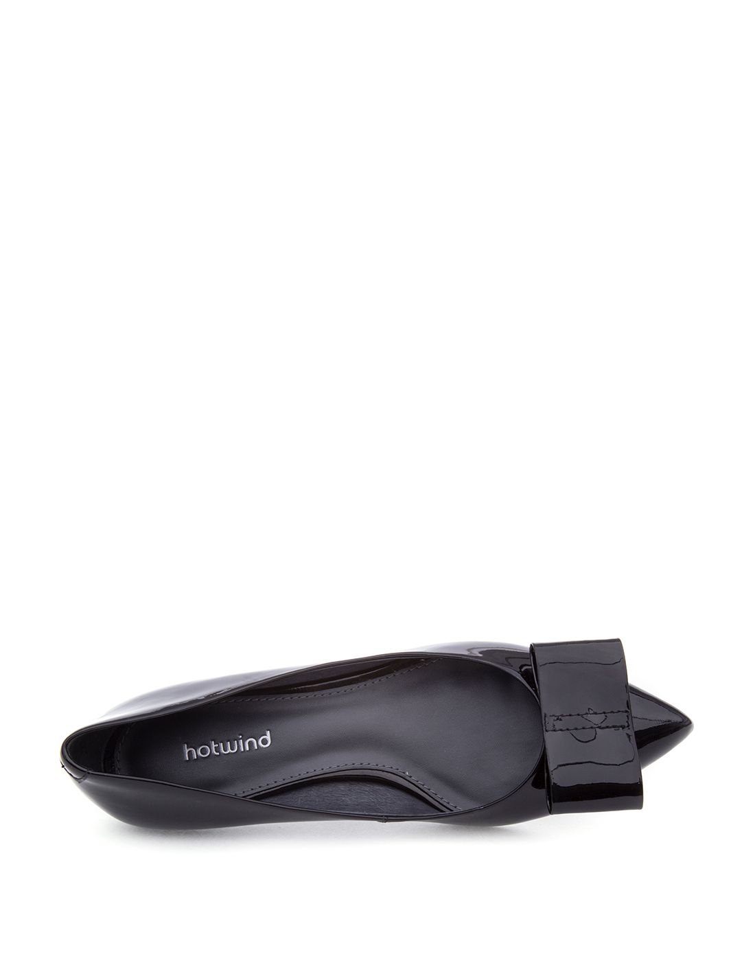 热风hotwind时尚16年门店新款女士黑色细跟蝴蝶结单鞋h04w612401_唯品