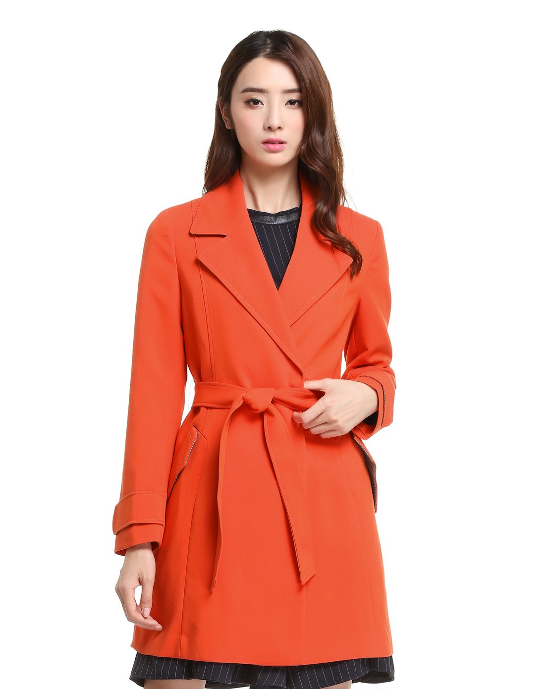 橙红色时尚潮流大衣