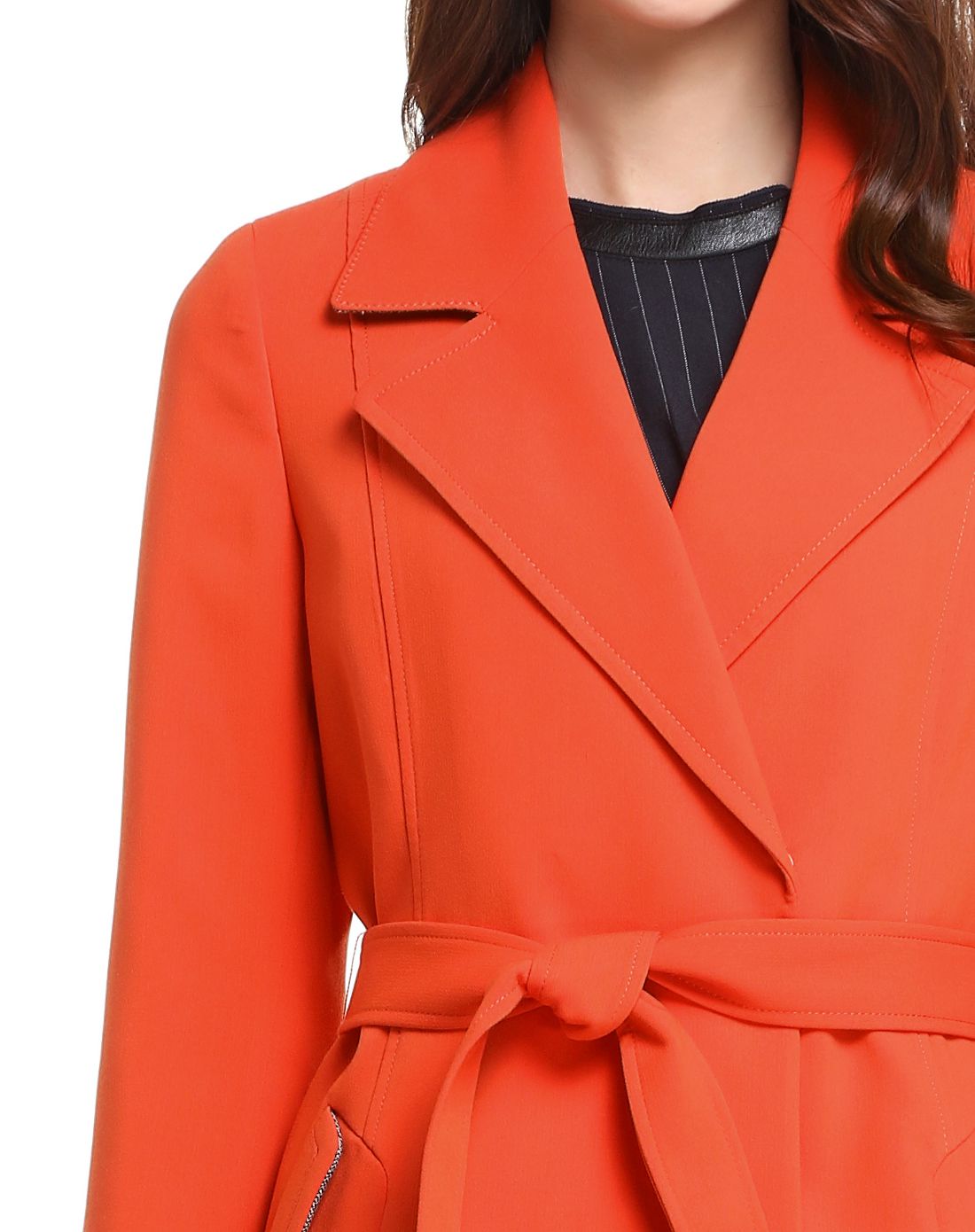 橙红色时尚潮流大衣