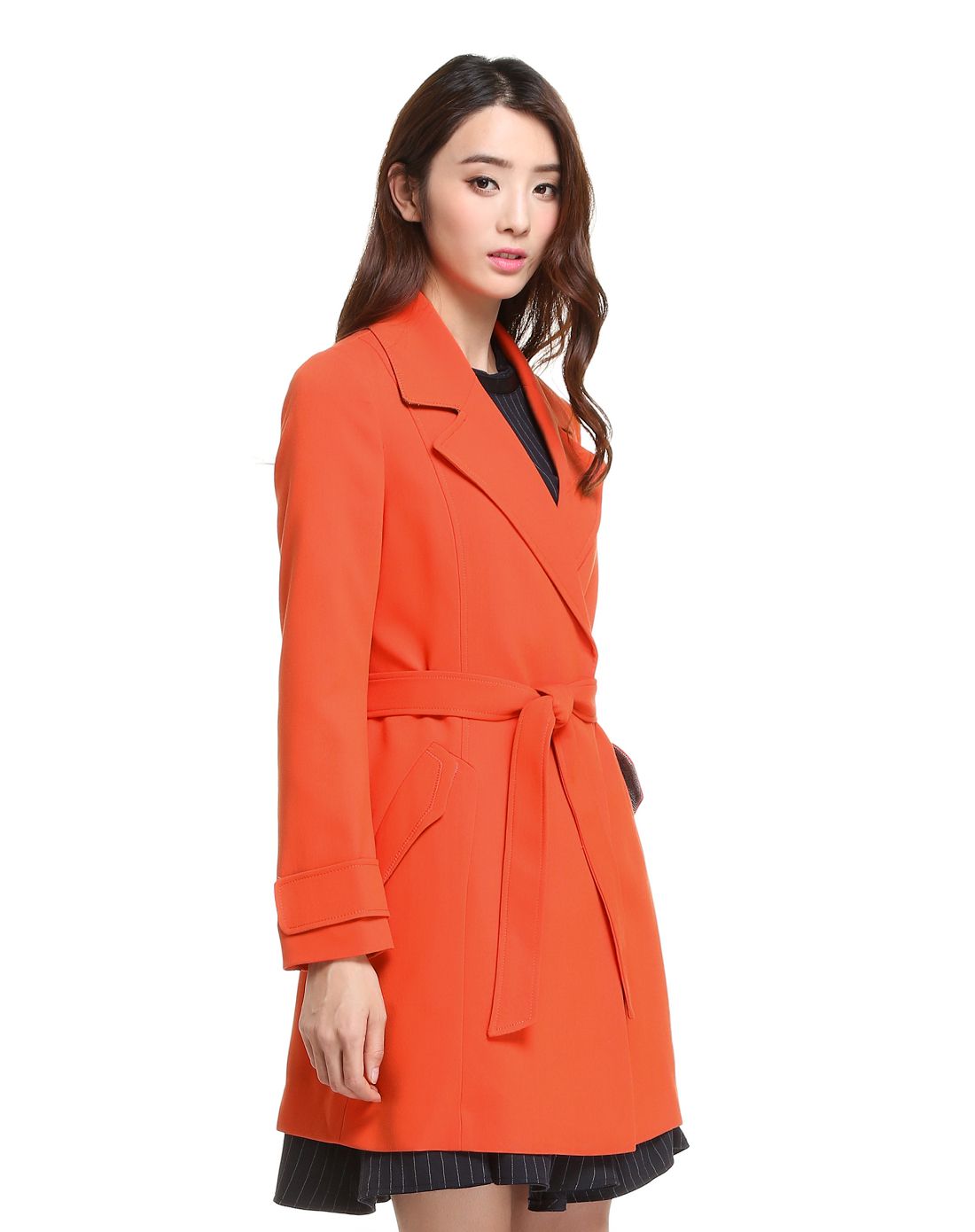 橙红色时尚潮流大衣
