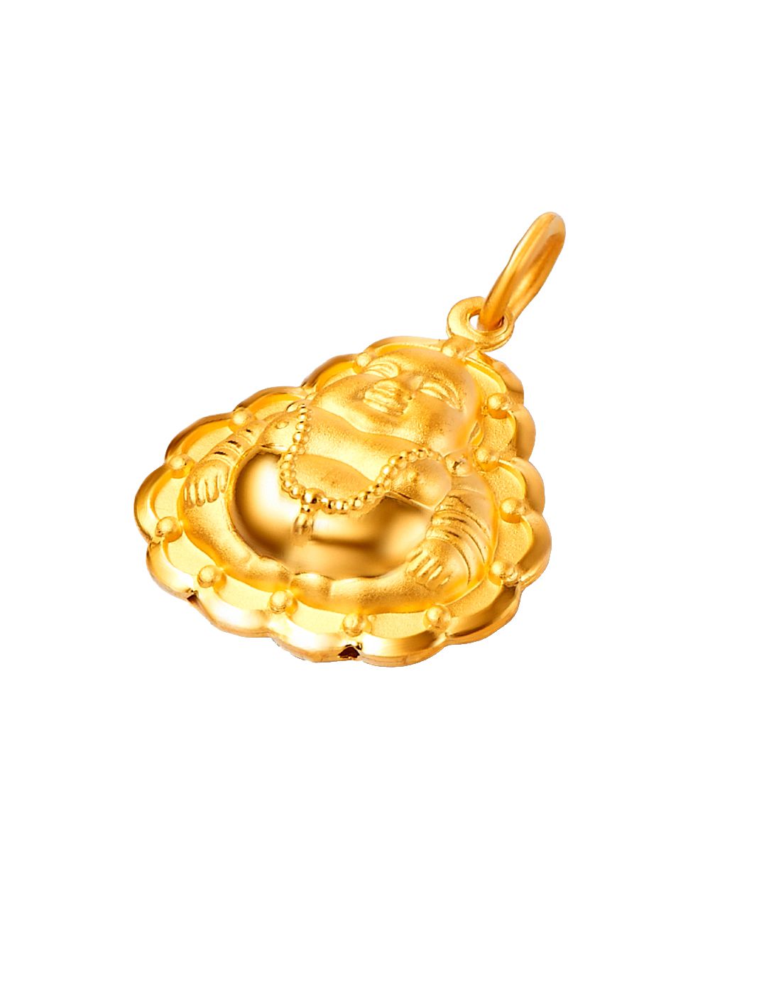 【专柜同款】周大福 吉祥佛公黄金吊坠(计价)(不含项链)