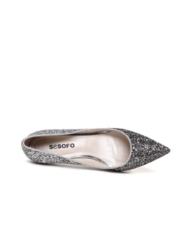 诗风16年春季新款银渐变格力特商务单鞋