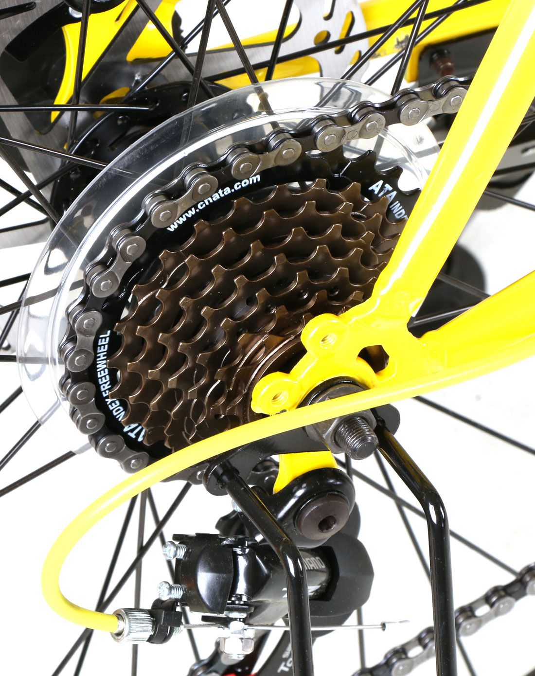 timaon 700c黑黄色shimano 24s速时尚40h刀圈双碟刹公路车tm27glc