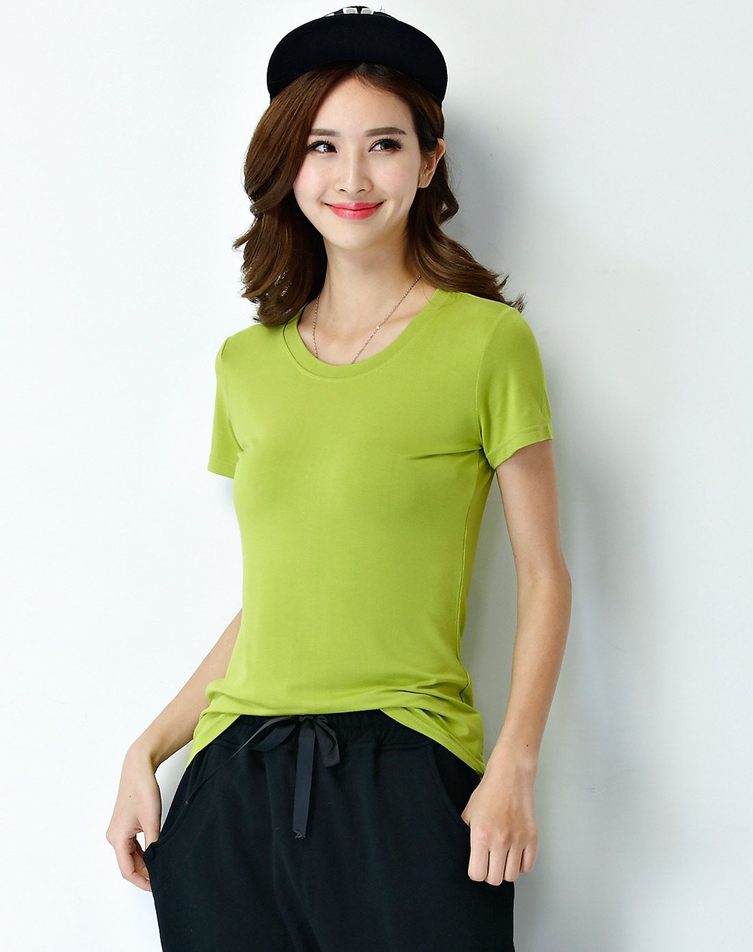 运动健美 女款芥末绿短袖运动衣