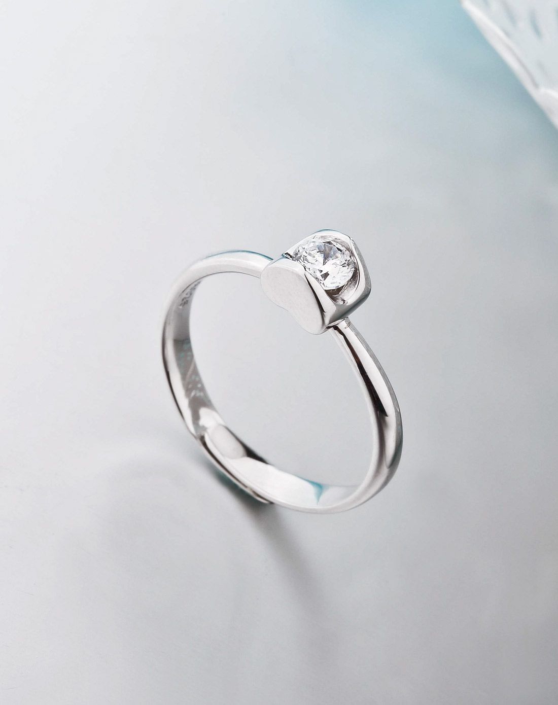 银时代 一心一意爱心银戒指经典婚戒设计