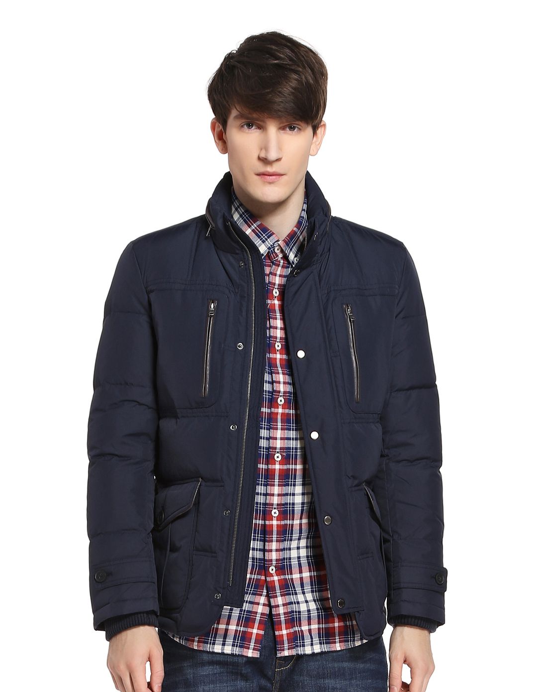 hazzys男装专场 藏青色帅气稳重长袖羽绒服