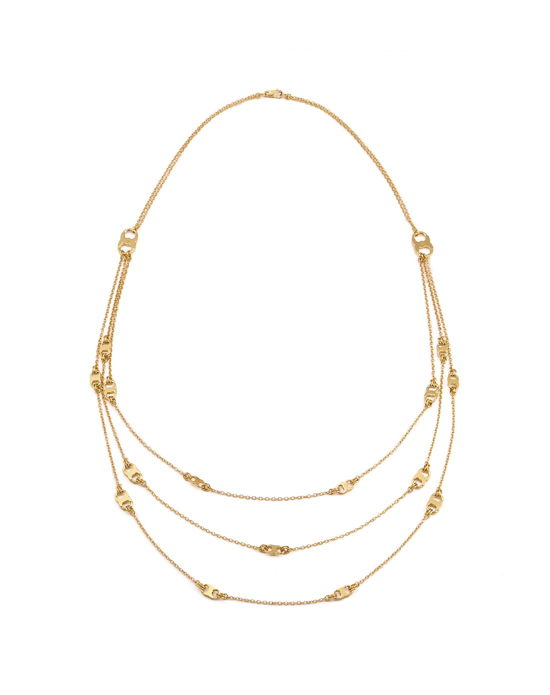 tory burch女款双子座logo堆叠项链