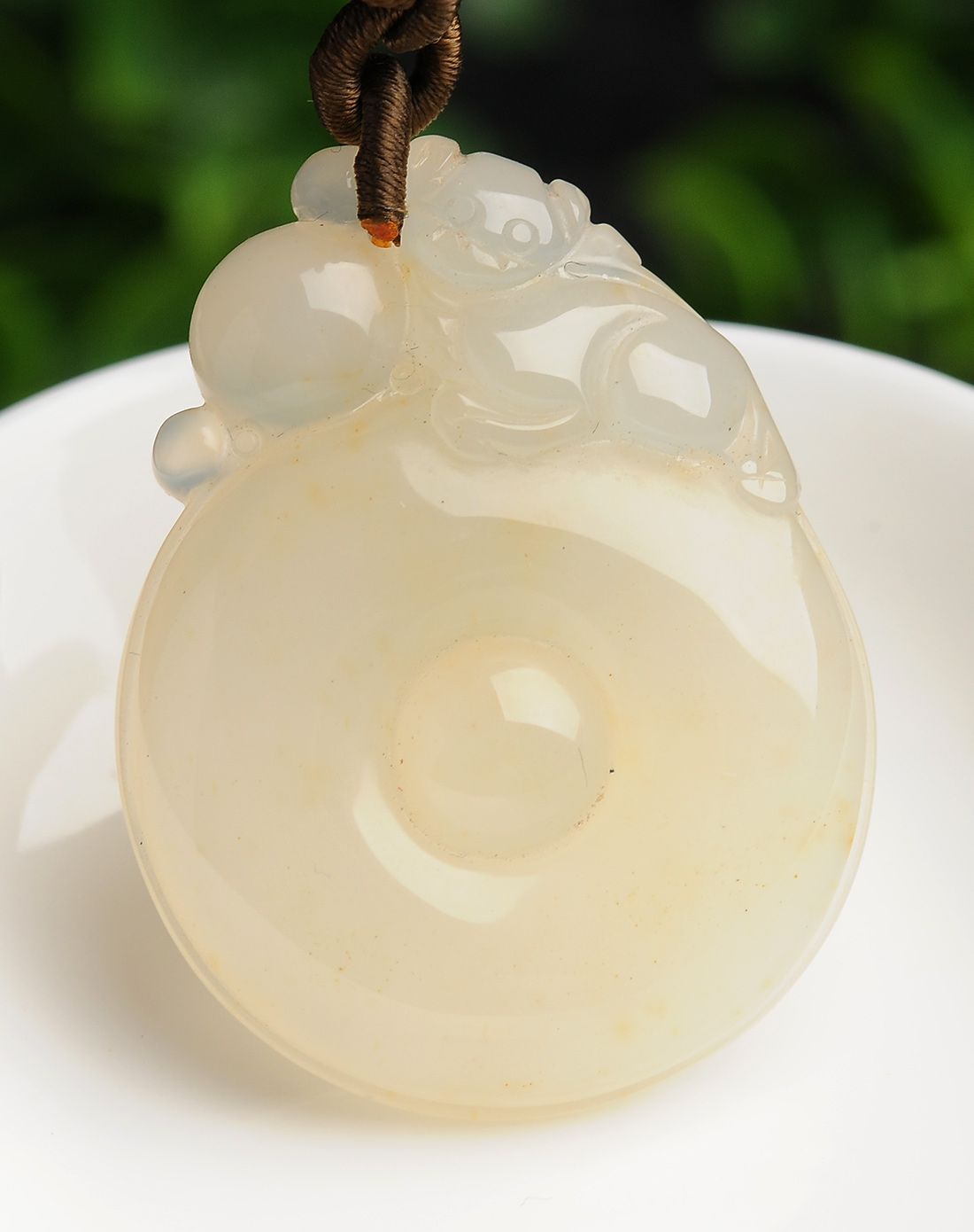 玉髓黄龙玉冰种招财貔貅挂件(附证书)